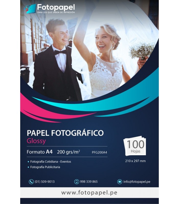 Papel fotográfico brillante glossy 10x15 200gr por 100 hojas - Data Print