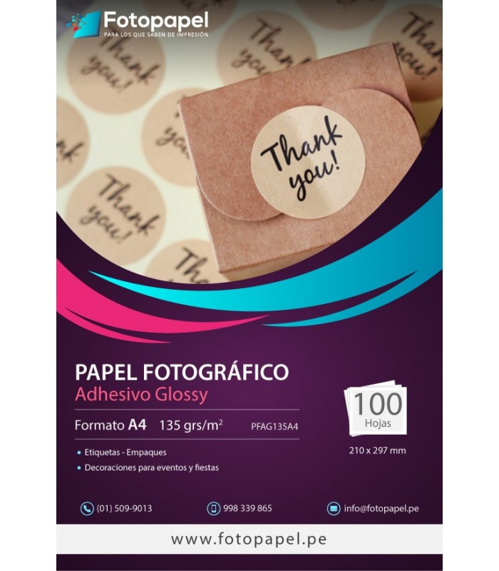 100 hojas de papel adhesivo transparente imprimible para impresora