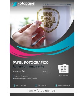 Papel Fotográfico Adhesivo Transparente A4